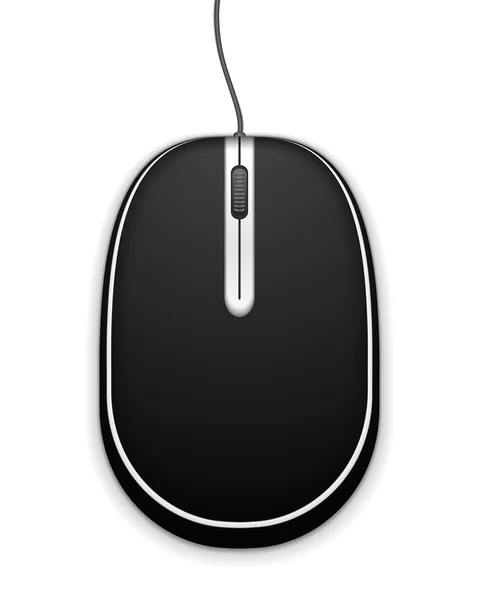 Black Computer Mouse — Stock Vector