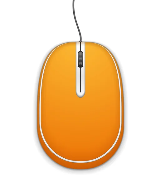 Orange Computer Mouse — Stock Vector