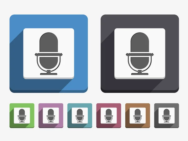 Flat Microphone Icon — Stock Vector