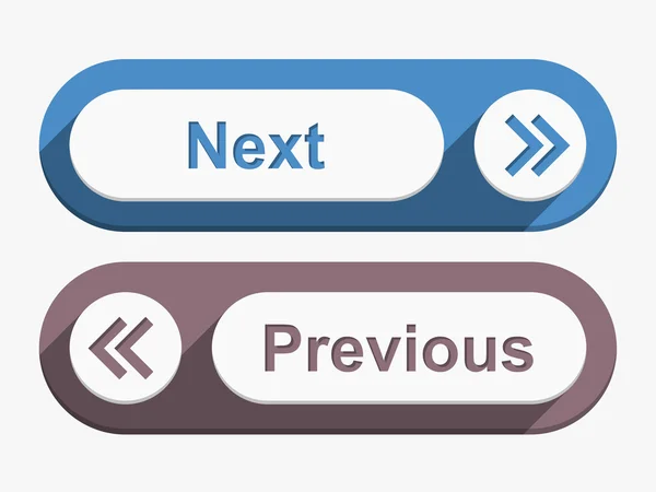 Knapparna Nästa och föregående — Stock vektor