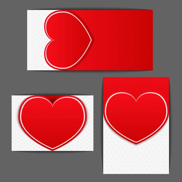 Etiquetas con corazón — Vector de stock