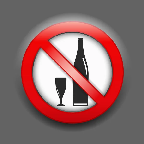 Nessun segno di alcol — Vettoriale Stock