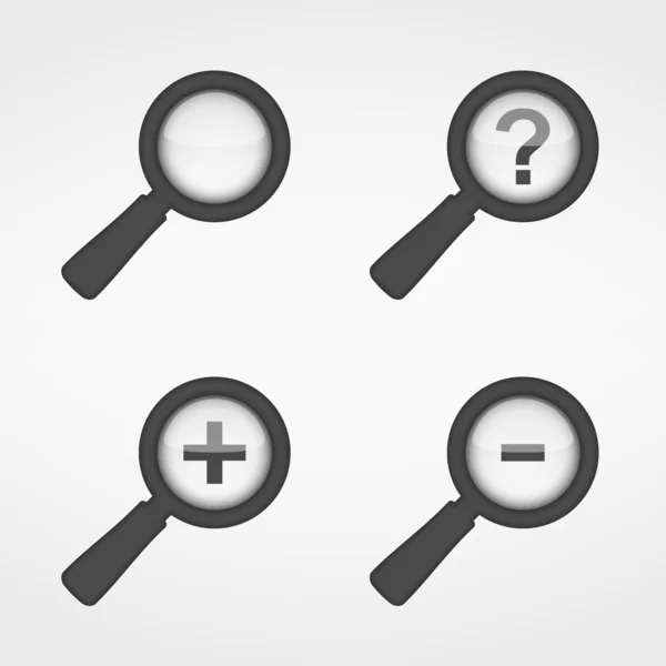 Magnifying Glass Icons — Stock Vector