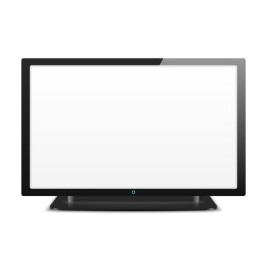 LCD TV with White Screen clipart