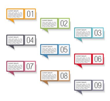 konuşma balonları numaraları ile