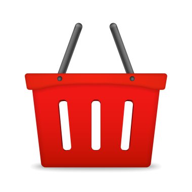 Kırmızı alışveriş sepeti simgesini