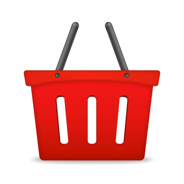 Red Shopping Basket Icon — Stock Vector