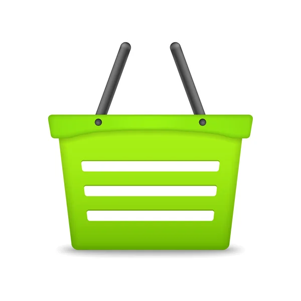 Green Shopping Basket — Stock Vector
