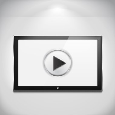 TV with Play Button clipart