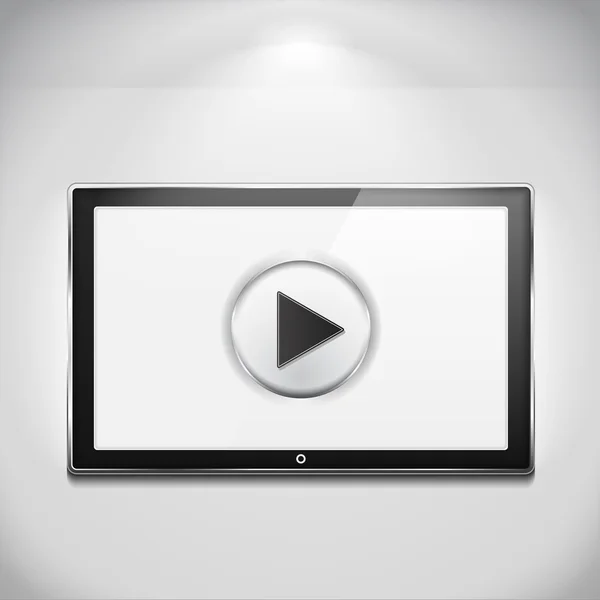 TV with Play Button — Stock Vector