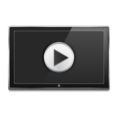 TV Screen with Play Button clipart