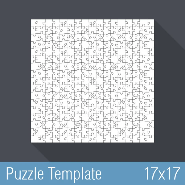 Şablon 17 x 17 puzzle — Stok Vektör