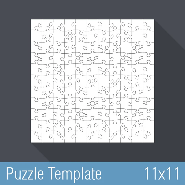 Şablon 11 x 11 puzzle — Stok Vektör