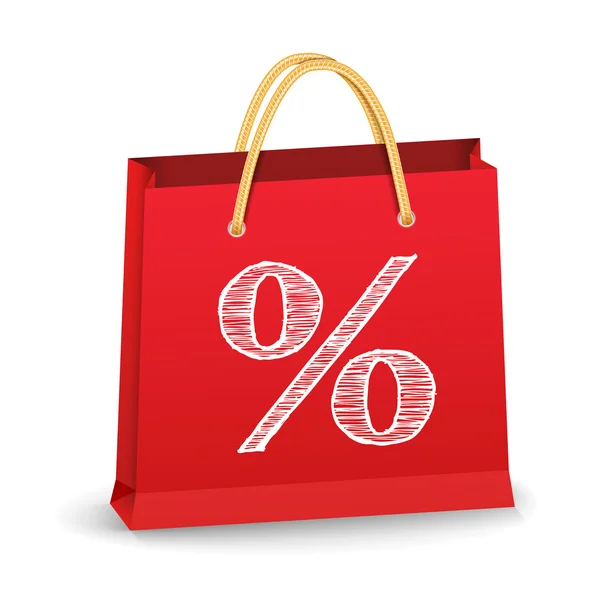 Shopping Bag with Percent Sign — Stock Vector