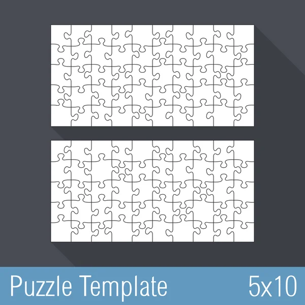 Puzzle šablona 5 x 10 — Stockový vektor