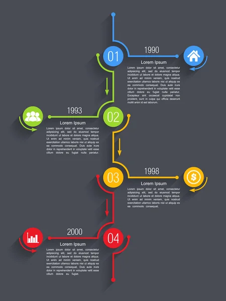 Design de infográficos de linha do tempo — Vetor de Stock