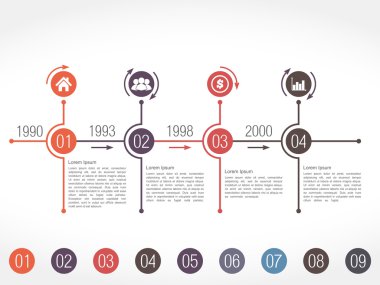 zaman çizelgesi infographics tasarım şablonu