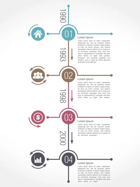 Idővonal-infografika — Stock Vector