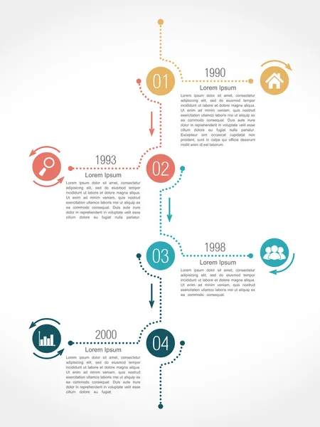 Modello di progettazione infografica della timeline — Vettoriale Stock