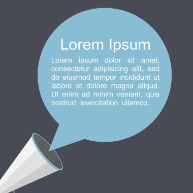 Konuşma baloncuklu megafon