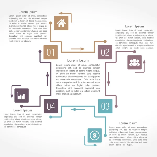 Diagrama com quatro elementos —  Vetores de Stock