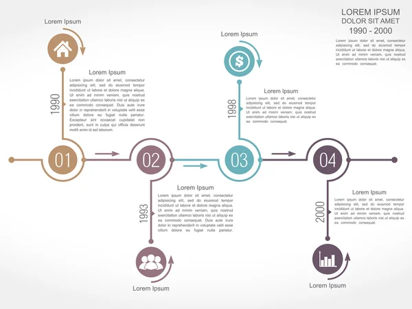 Modelo de projeto da linha do tempo —  Vetores de Stock