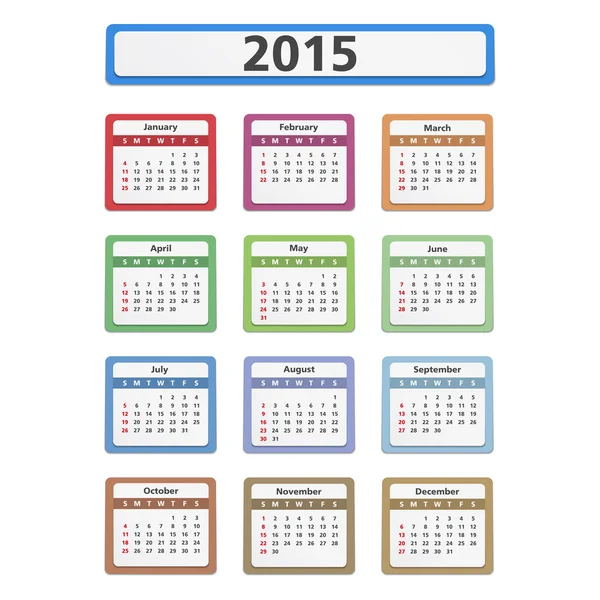 2015 kalender — Stockvector