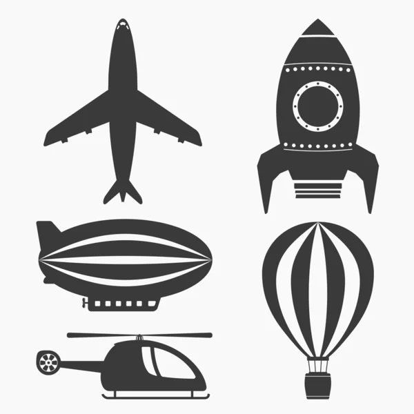 Letecké dopravy ikony — Stock vektor