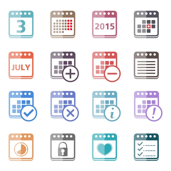 Calendario Iconos — Vector de stock