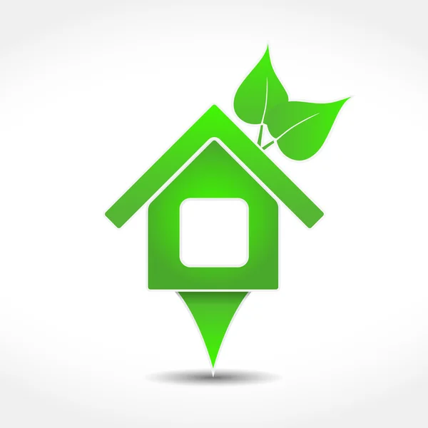 Groen huis pictogram — Stockvector