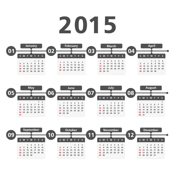 2015 kalender — Stock vektor