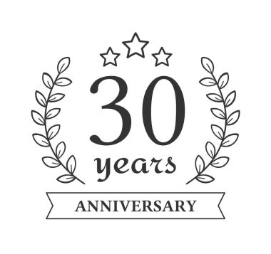 El çizimi defne çelengi ile yıldönümü amblemi, vektör eps10 illüstrasyon