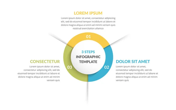 Kör Infografika Sablon Három Lépésben Vagy Lehetőségek Folyamatábra Vektor Eps10 — Stock Vector