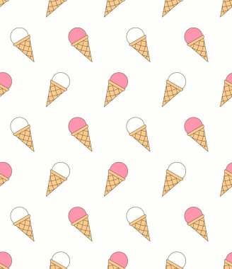 Dondurma, pembe renk, vektör eps10 illüstrasyonlu kusursuz desen