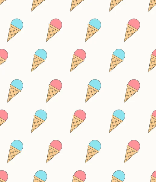 Motif Sans Couture Avec Crème Glacée Couleurs Bleu Rose Illustration — Image vectorielle