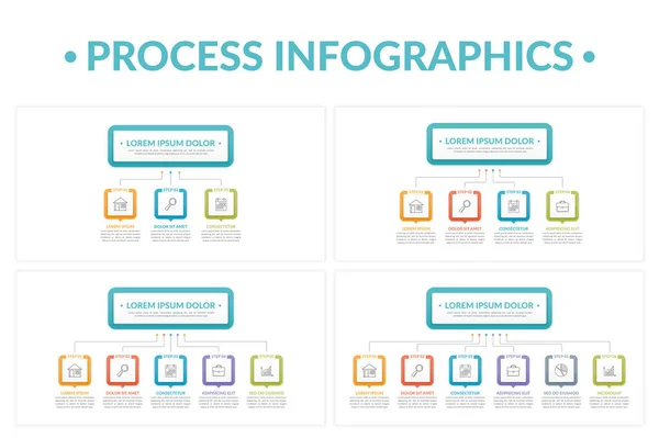 Four Porcess Infographic Templates Steps Vector Eps10 Illustration — Stock Vector