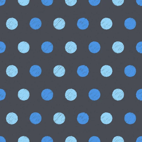Modèle Sans Couture Avec Des Cercles Bleus Dessinés Main Sur — Image vectorielle