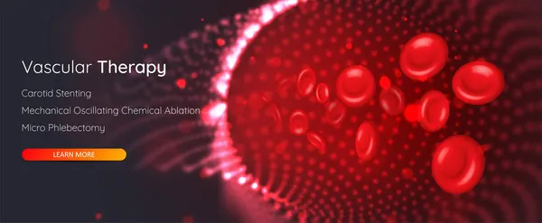 Atardamardaki kırmızı kan hücreleri. Damar terapisi konsepti. Kan damarları ve damarlar örnekleme.