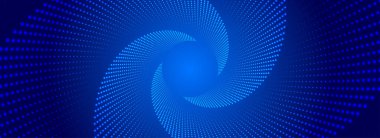 Dönen noktalı yarım ton vektör sarmalı. Noktalardan spiral dalga. Hipnotik psikedelik arkaplan.