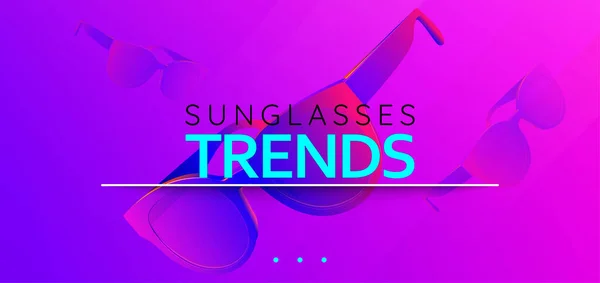 Sonnenbrillen Konzept Modebrillen Rabattbanner Großer Verkauf Abstraktes Farbenfrohes Expressives Design — Stockvektor