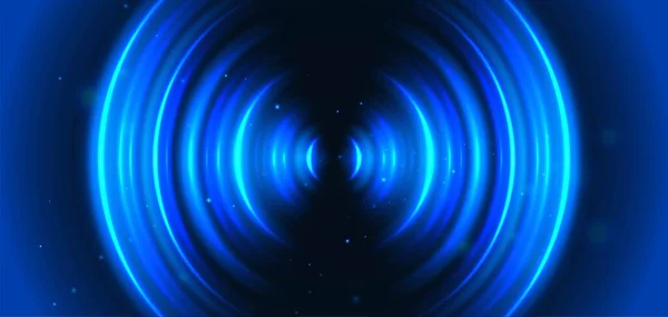 Звук Рябь Гидролокационные Волны Голубое Кольцо Абстрактные Цифровые Звуковые Волны — стоковый вектор