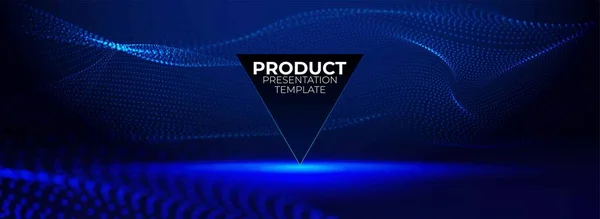 Futuristische Produktpräsentation Mit Technologie Breiter Gaming Hintergrund Mit Glühenden Teilchen — Stockvektor