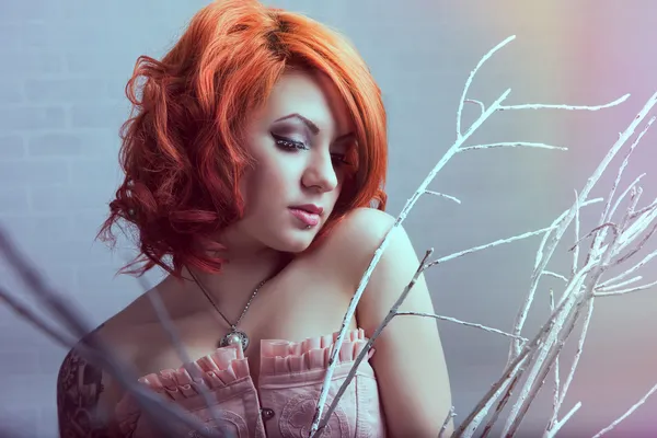 Sensual redhead woman — Stock Photo, Image