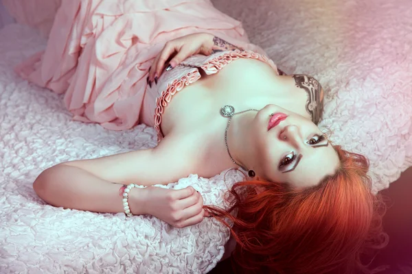 Sensual redhead woman — Stock Photo, Image