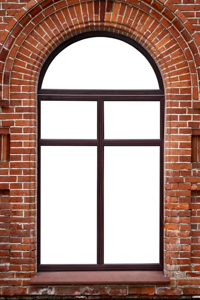 Old brown window isolated on white background — Stockfoto