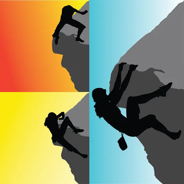 Climbers women — Stock Vector