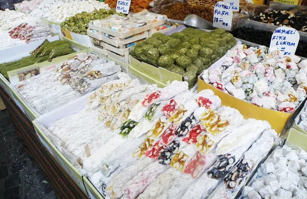 Many Types of Turkish Delights for Sale — Stock Photo, Image