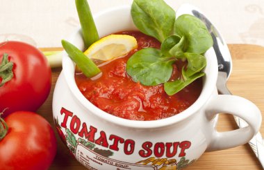 red tomato spicy soup