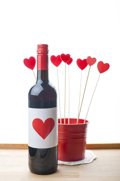 Amor. Corazón. Piruleta. Día de San Valentín. vino, dulce —  Fotos de Stock