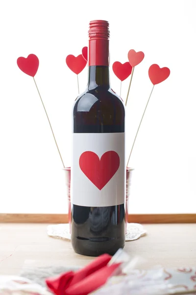 Кохання. серце. у день Святого Валентина. вино. — стокове фото